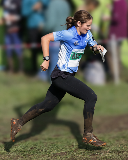 Photo of Rachel Baker competing for CLOK