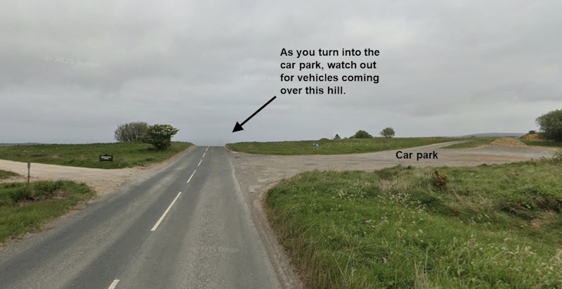 Photo of the turn into the car park